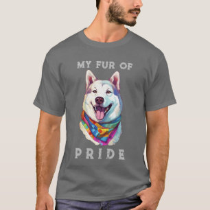 Camiseta Akita Dog Rainbow Engraçado Meu Orgulho De Pele