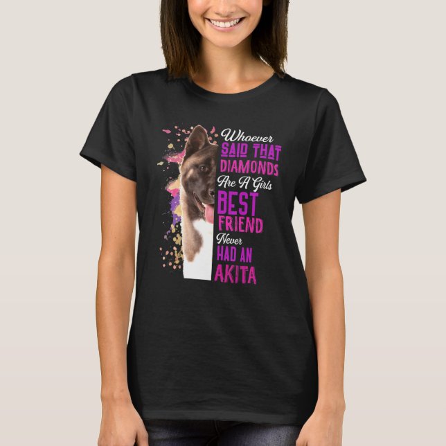 Camiseta Akita É A Melhor Amiga Do Cachorro Mama Mãe Mãe (Frente)