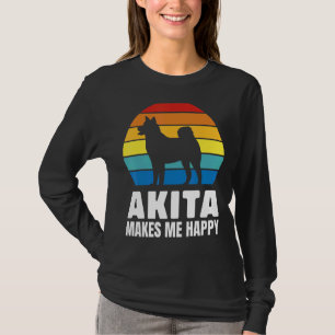 Camiseta Akita Faz-Me Feliz Raça De Cachorro