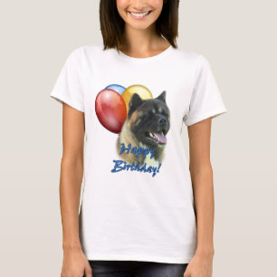 Camiseta Akita Happy Birthday Balloons