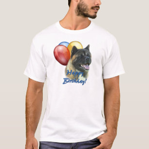 Camiseta Akita Happy Birthday Balloons