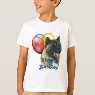 Camiseta Akita Happy Birthday Balloons