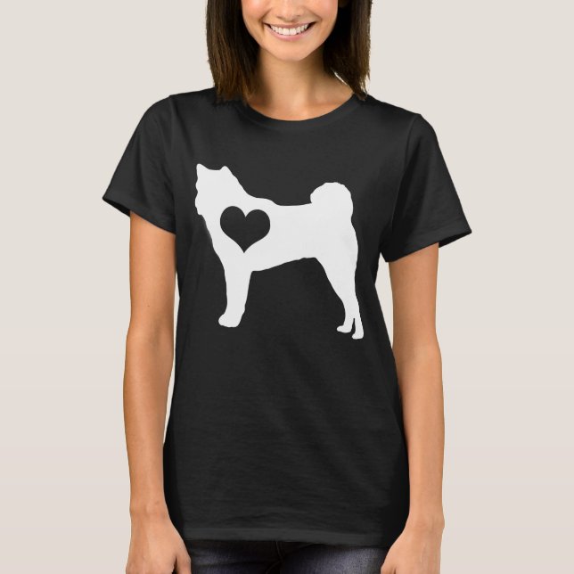 Camiseta Akita Heart Dark T-Shirt (Frente)