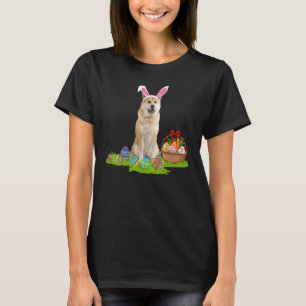 Camiseta Akita Inu Cão Páscoa De Ovos Caça Bunny Akita Inu