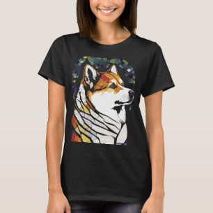 Camiseta Akita Inu Colorful Glass Pop 1