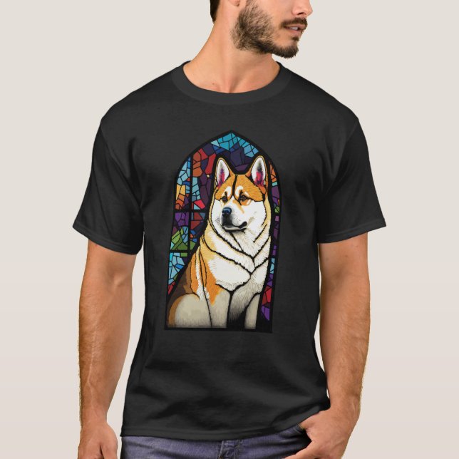 Camiseta Akita Inu Colorful Glass Pop 3 (Frente)