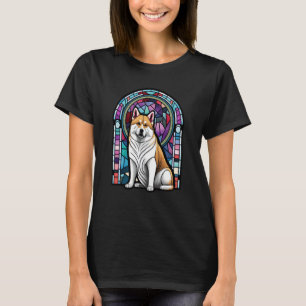 Camiseta Akita Inu Colorful Glass Pop 4