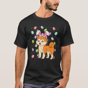 Camiseta Akita Inu Dog Easter Ovo Engraçado Akita Inu Eas
