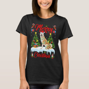 Camiseta Akita Inu Dog Ilumina Papais noeis De Árvore Do Xm