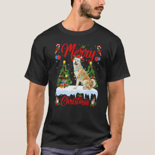Camiseta Akita Inu Dog Ilumina Papais noeis De Árvore Do Xm