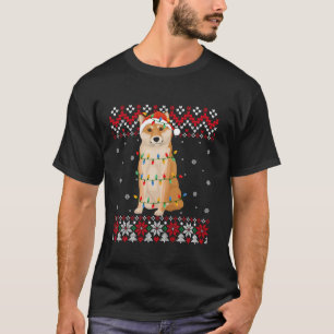 Camiseta Akita Inu Dog Santa Hat Homens Mulheres Crianças C