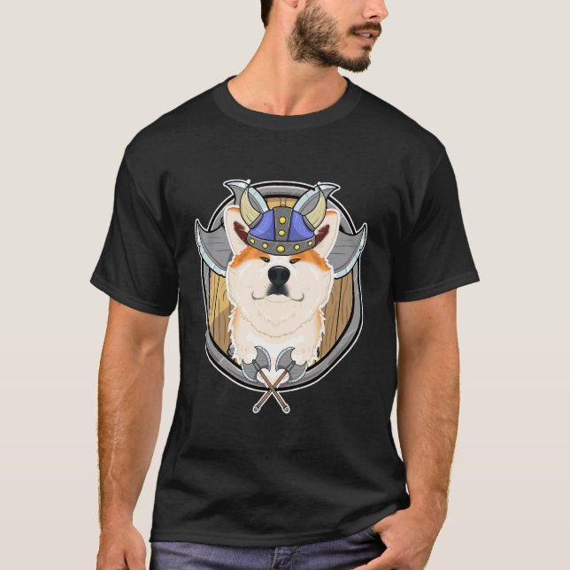 Camiseta Akita Inu I Valhalla I Viking (Frente)