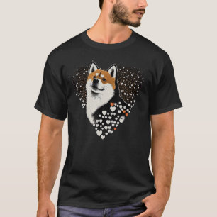 Camiseta Akita Inu Love Heart for Dia de os namorados no Ak