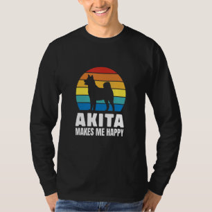 Camiseta Akita Me Faz Feliz Proprietário De Cachorro Puppy