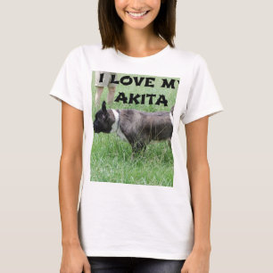 Camiseta akita prata com sobreposição preta todo amor c/ fo
