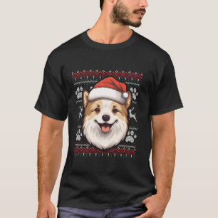 Camiseta Akita Santa Hat Natal Engraçado Cachorro Mãe Pai L