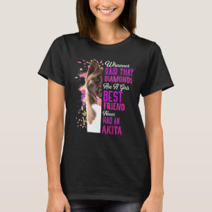 Camiseta Akita São O Melhor Amigo De Uma Garota Mamãe Mãe M