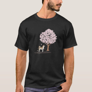 Camiseta Akita Shiba Inu Dog Japanese Cherry Blossom Sakura