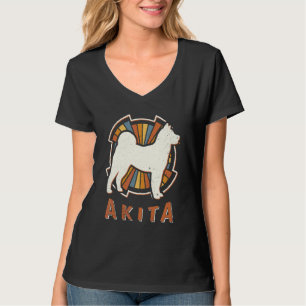 Camiseta Akita Vintage Clássico Amor Retrô por Cachorro