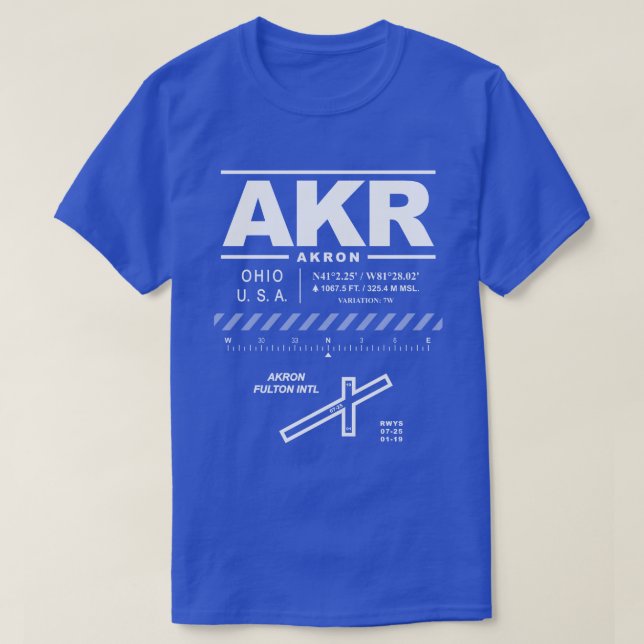 Camiseta Akron Fulton International Airport AKR T-Shirt (Frente do Design)