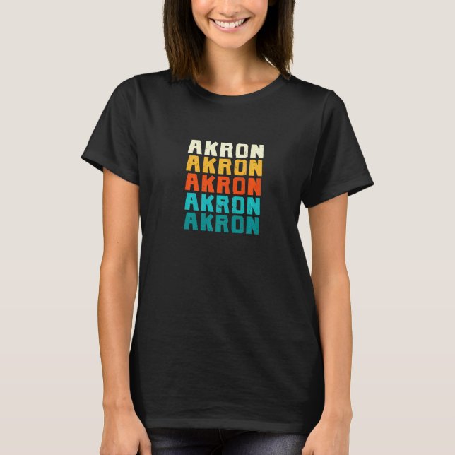 Camiseta Akron Ohio Vintage Oh Retro Collection American (Frente)
