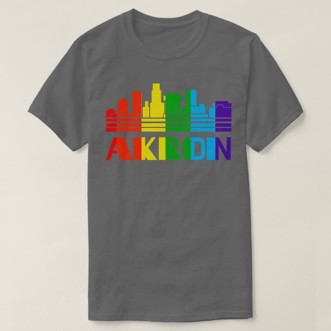 Camiseta Akron Pride Akron LGBT Gift LGBTQ Apoio Tee P (Frente do Design)