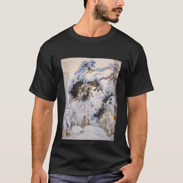 Camiseta Akseli Gallen-Kallela - Floresta no inverno (Frente)