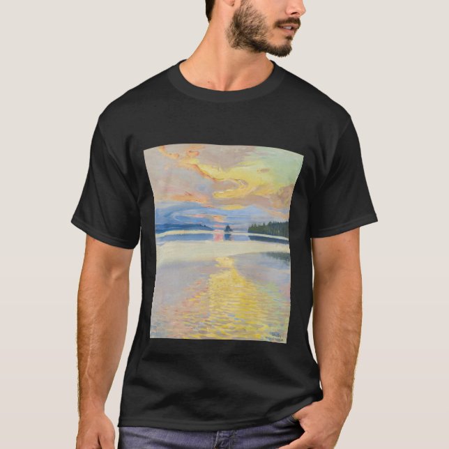 Camiseta Akseli Gallen-Kallela - Sunset sobre o lago Ruoves (Frente)