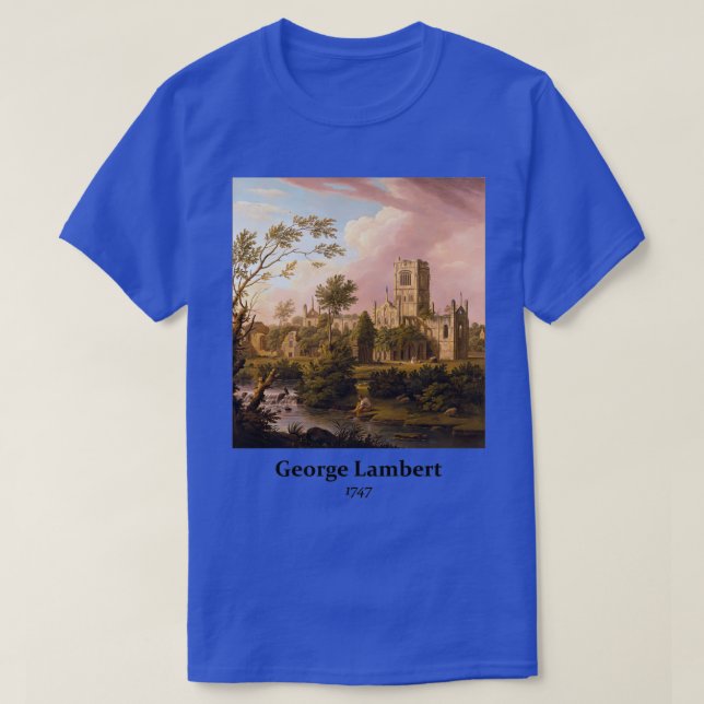 Camiseta al Art Relaxando Paisagem Pintura Kirkstall Abbey (Frente do Design)