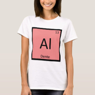 Camiseta Al - Dente Pasta Química Símbolo Periódico de Mesa