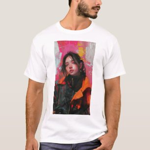 Camiseta Al Painting of a Woman by Guweiz in Red, P