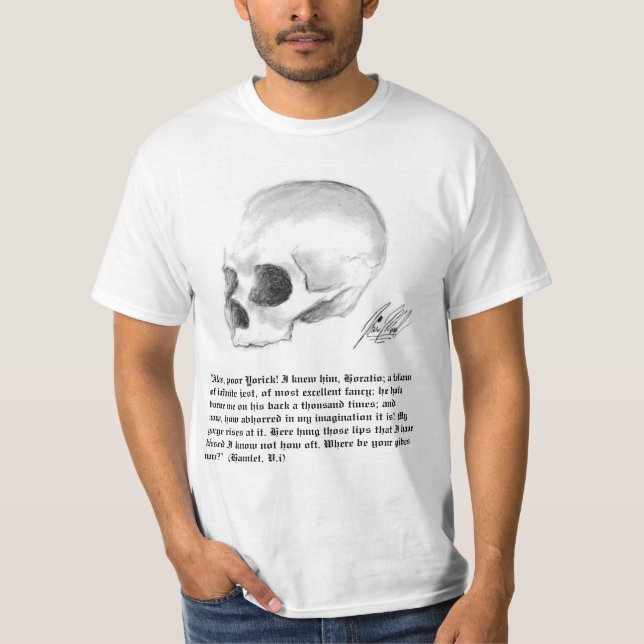 Camiseta Alá, Yorick pobre! (Frente)