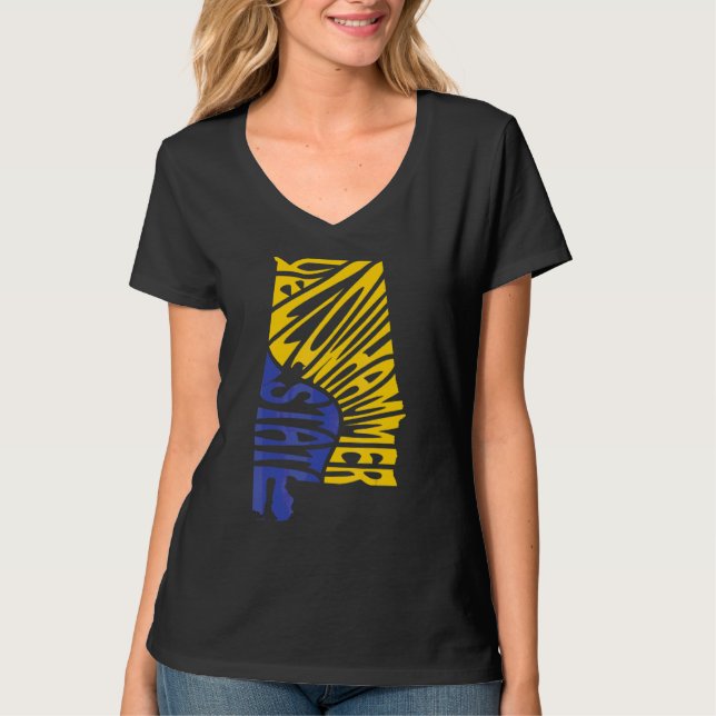 Camiseta Alabama Al Us State Shape Motto (Frente)