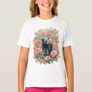Camiseta Alabama Black Bear Cub cercado por Camellia