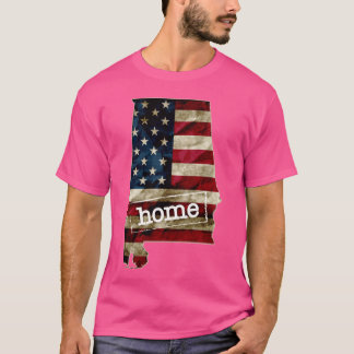 Camiseta Alabama Casa Amor Mapa do estado vintage contorno