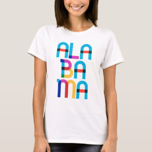Camiseta Alabama Clássico Colorido Vintage dos Anos 80 Pop 