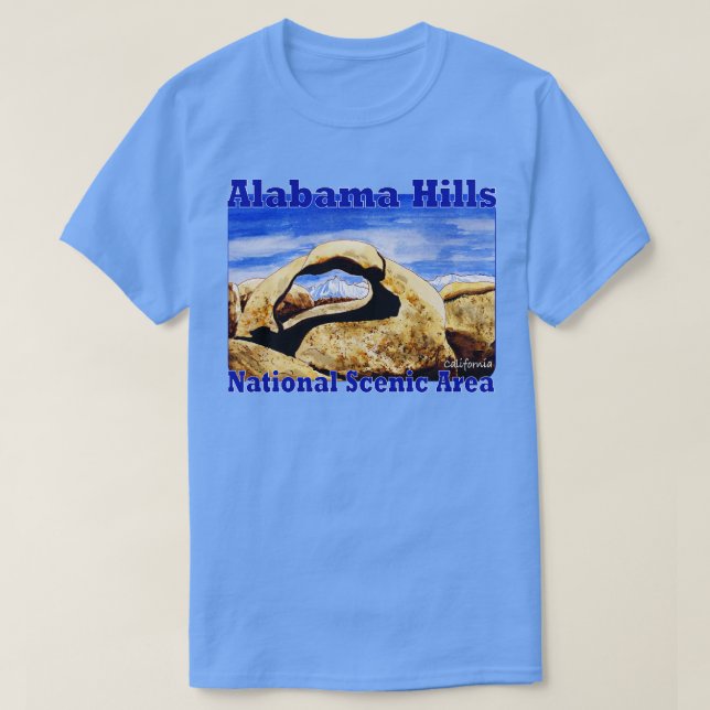 Camiseta Alabama Colinas National Scense Area California (Frente do Design)
