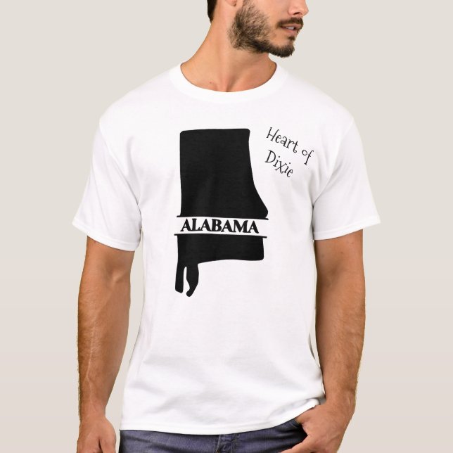 Camiseta Alabama Dividiu Monograma Estado dos EUA (Frente)