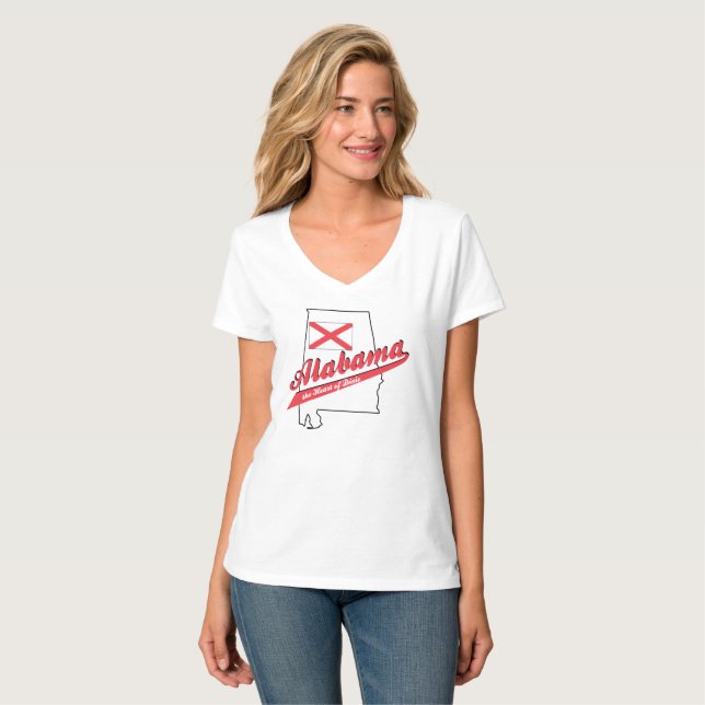 Camiseta Alabama está em casa, neck Nano Top, por mulheres (Frente Completa)
