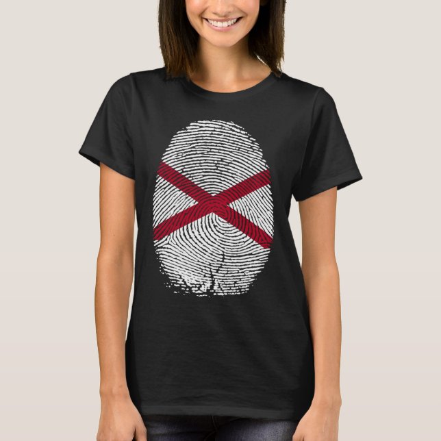 Camiseta Alabama Flag Fingerprint It s in my DNA  for Alaba (Frente)