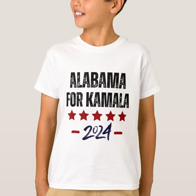 Camiseta Alabama For Kamala 2024 Dnc Kamala Harris Apoiado (Frente)