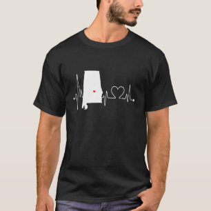 Camiseta Alabama Heartbeat Home State Ekg Pulse 1