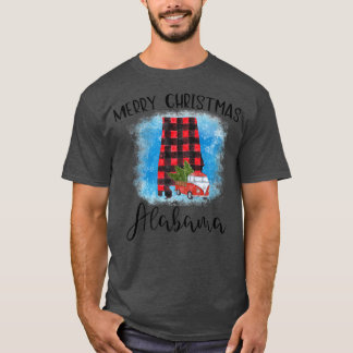 Camiseta Alabama Merry Christmas Caminck Buffalo Xadrez Xma
