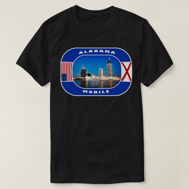 Camiseta Alabama Mobile City USA TShirt (Frente do Design)