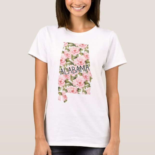 Camiseta Alabama Pink Camellia (Frente)