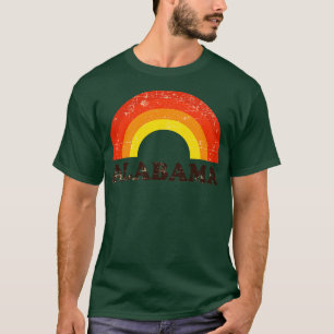 Camiseta Alabama Retro Vintage Vacinação Arco-Íris Souvenir