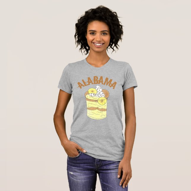 Camiseta Alabama Southern Banana Pudim Dessert Foodie AL (Frente Completa)