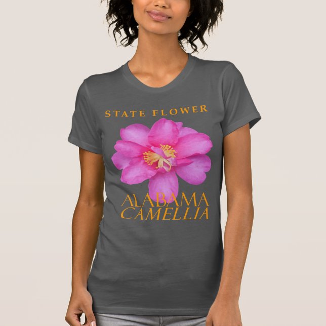 Camiseta Alabama Território Flor Camellia Sasanqua (Frente)