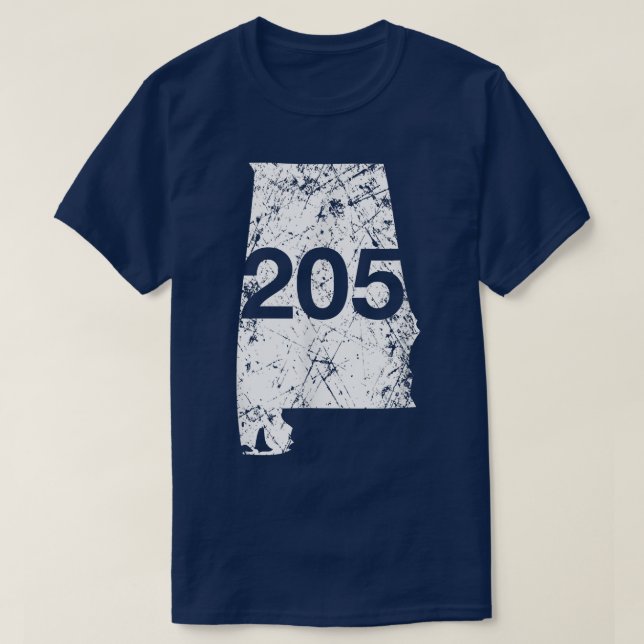Camiseta Alabaster Hoover Birmingham Area Code 205 , Albâni (Frente do Design)
