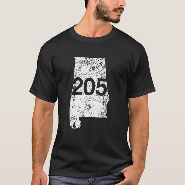 Camiseta Alabaster Hoover Birmingham Area Code 205 Shirt, A (Frente)